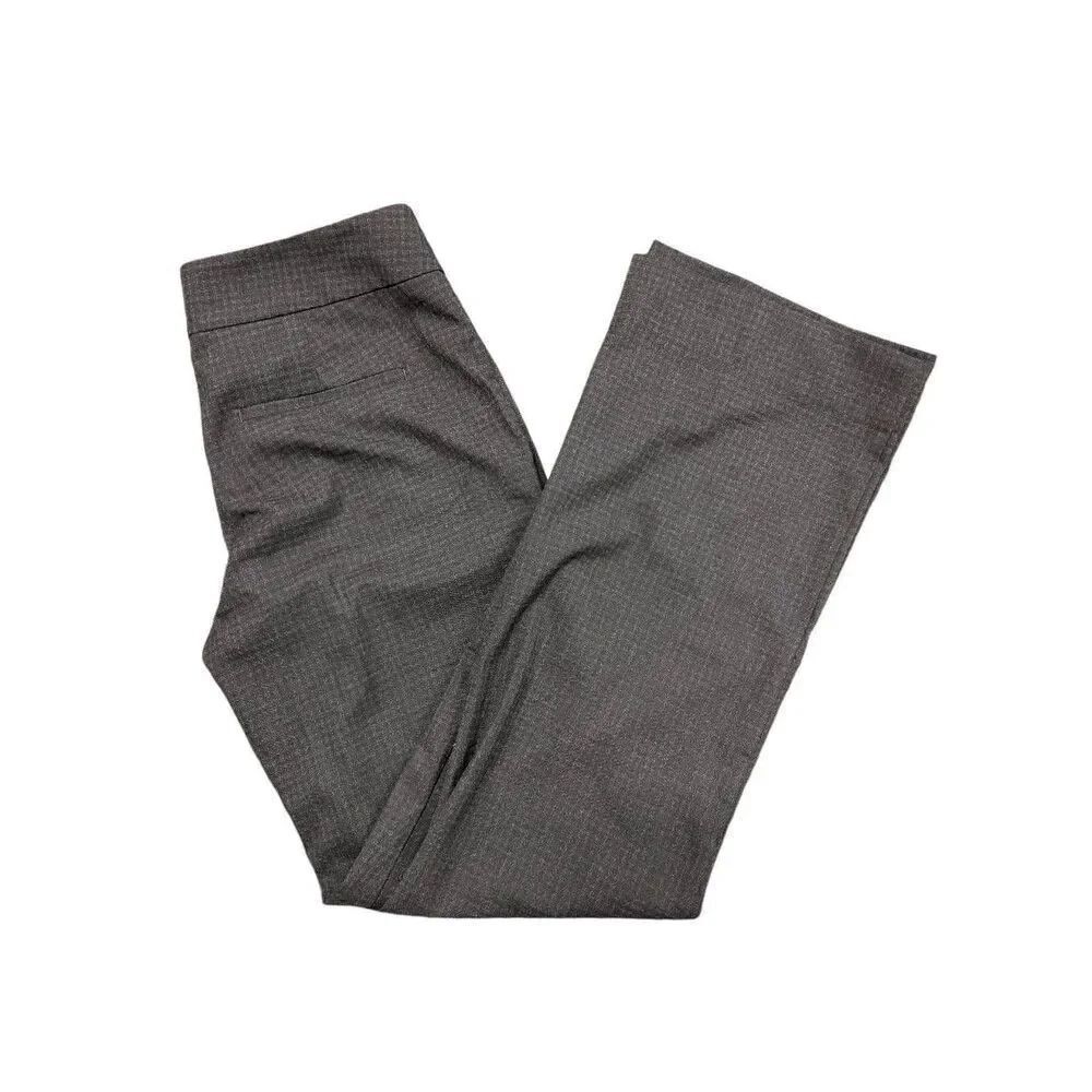 Ann Taylor Charcoal Small Plaid Straight Leg Women's 0